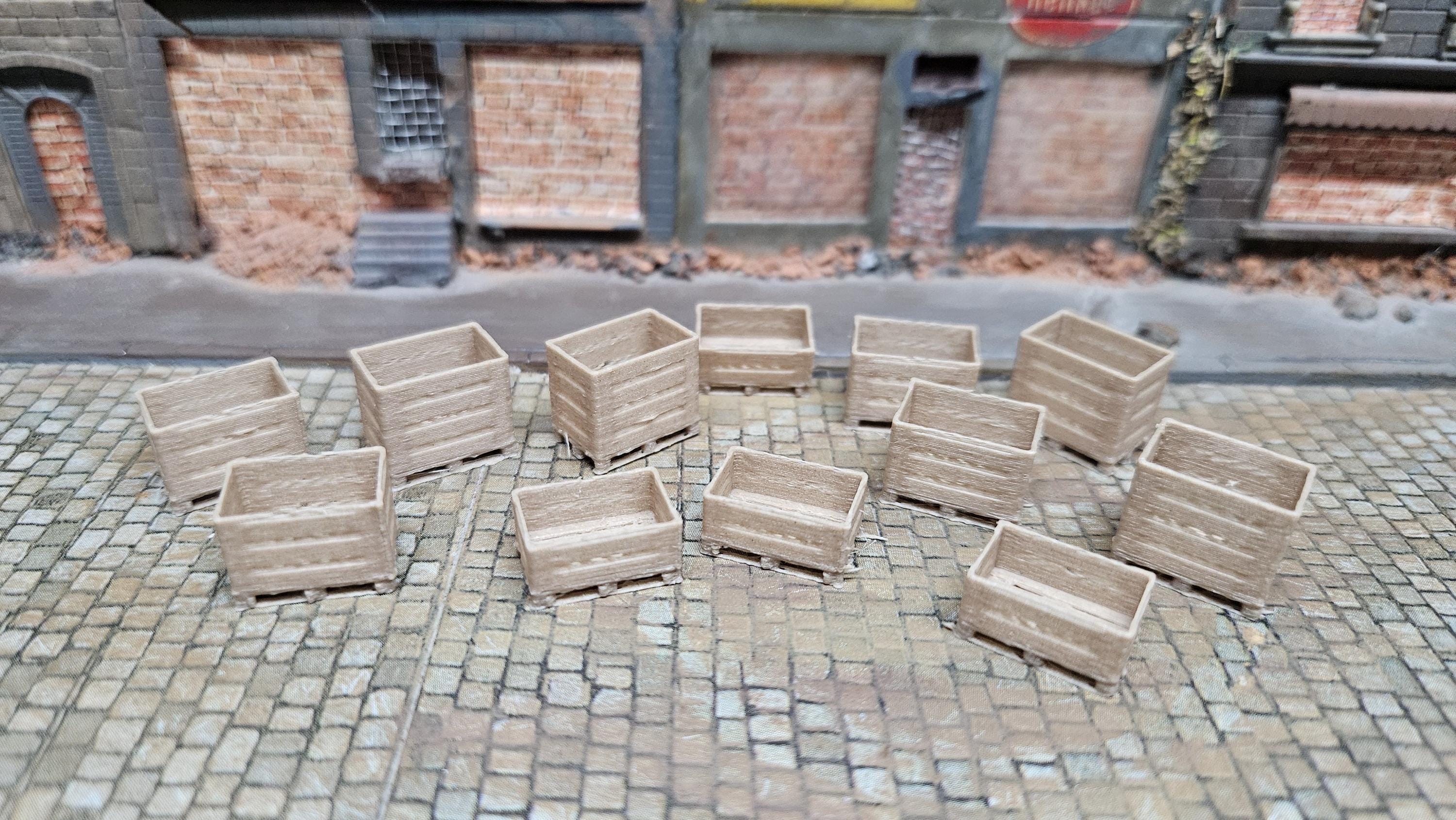 1:87 H0 Euro pallets with frame edge storage construction site cargo wood wine fruit etc.