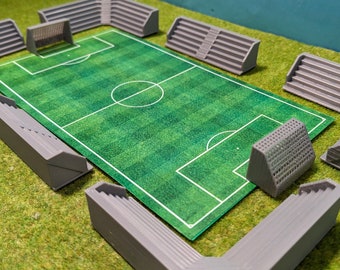 Model building football stadium + 2 goals + stands for N gauge (1:160)