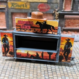 Kirmesbude "Western Ranch" | Kirmes Schießbude | Schießhalle Rummel H0 Bausatz 1:87