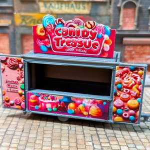 Kirmesbude "Candy Shop" | Kirmes Rummel | Süßigkeitenstand als H0 Bausatz 1:87 NEU