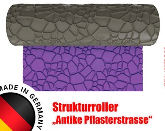 Rouleau de texture "Route pavée antique" modélisme en différentes tailles pour Styrodur, XPS-Foam et Clay 28 mm 32 mm 1/35 1/72