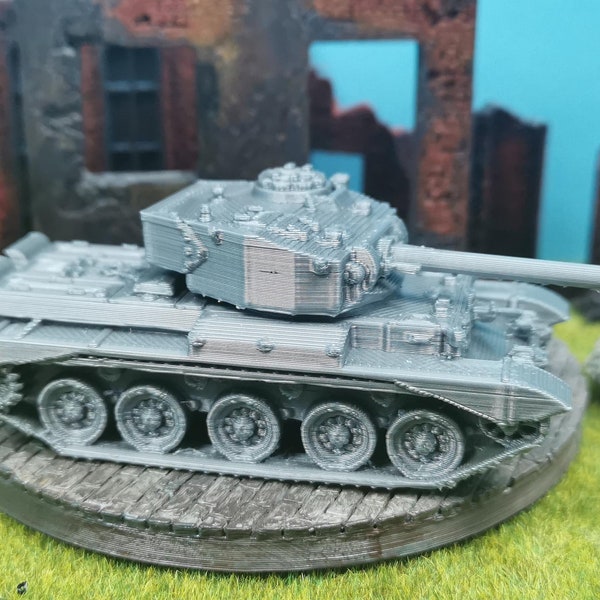 Comet A34 Cruiser Tank Tank Model Kit Military Unpainted 3D Printing in Scale 1/100 1/87 1/72 1/64 1/56 1/48 Selectable