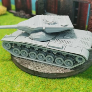 T57 heavy US tank prototype as a model kit | 28 mm / 20 mm / 15 mm for Team Yankee Wargaming | Scale 1/100 1/87 1/72 1/64 1/56 1/48