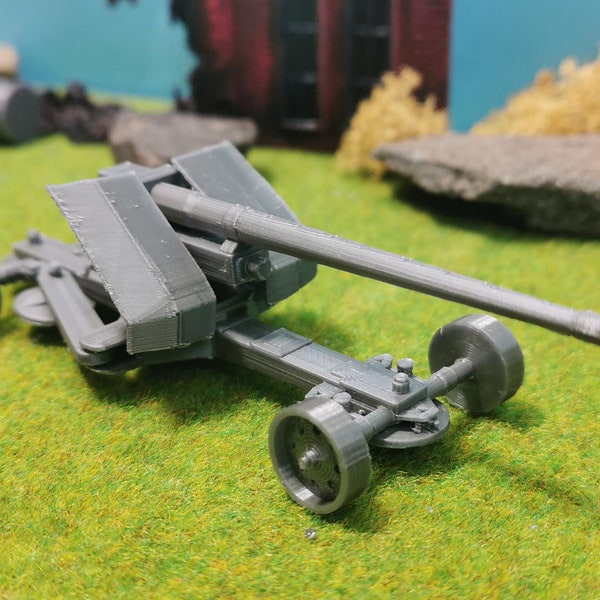 Krupp PaK 44 Canon antichar allemand WW2 de 12,8 cm comme modèle | 28 mm / 20 mm / 15 mm pour Bolt Action Wargaming ou 1/100 1/87 1/72 1/64 1/56