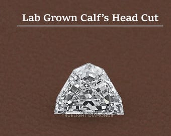 Calf's Head Lab Grown Diamond Loose Stone / Conflict Free Diamond For Wedding Jewelry / Custom Shape Diamond For Antique Jewelry Making
