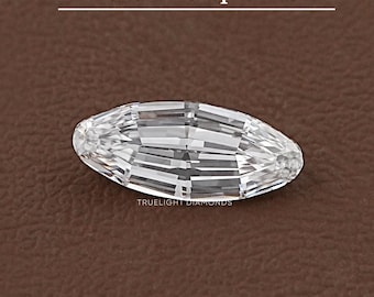 Step Cut Oval Eco Friendly Diamond Loose / Antique Cut Solitaire Diamond For Engagement Ring / Hand Made Diamond For Jewelry Making