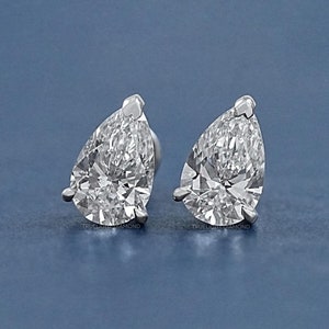 0.50 bis 5.00 TCW Birnen-Schliff-Laborgewachsene Diamant-Ohrstecker / CVD-Diamant-Ohrstecker zum Abschrauben / tropfenförmige Ohrringe für Sie