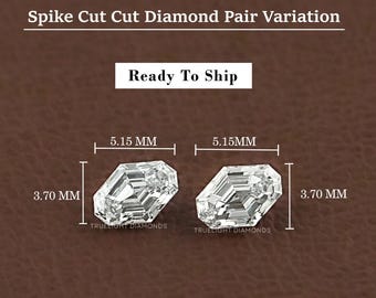 Spike Cut Man Made Loose Diamond Pair / Antique Cut Matching Diamond For Custom Jewelry Making / Lab Grown Diamond For Wedding Jewelry Gift