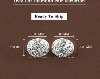 Oval Cut Lab Matching Pair Loose Diamond For Personalized Wedding Gift / 6.00*5.00 MM Diamond For Promise Rings / Matching Rings For Couples