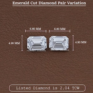 0.25 To 2.00 TCW Emerald Cut Man Made Loose Diamond Pair / CVD Diamond For Women Jewelry Making / Eco Friendly Loose Diamond Matching Pair