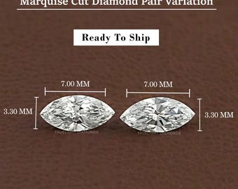 Marquise Cut Lab Loose Diamond Pair For Jewelry Making / Matching Pair Lab Grown Diamond For Custom Jewelry / Personalized Jewelry Gift