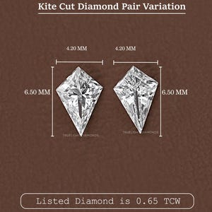 0.25 - 2.00 TCW Kite Cut Lab Grown Diamond / Eco Friendly Matching Pair Stones For Wedding Ring / Perfect for Jewelry Making / Loose Diamond