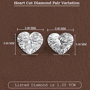 Heart Shaped Pair Lab Diamond For Wedding Studs / 0.25 - 2.00 TCW Fancy Heart Cut Diamond For Three Stone Ring / Diamond Gift For Love