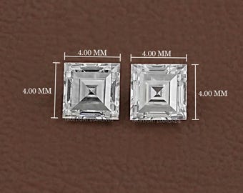 0.25 To 2.00 TCW Carre Cut Lab Dimond For Anniversary Ring / Fancy Shape CVD Diamond For Rings & Pendants / Handmade Loose Diamond For Women