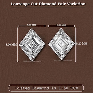 Lab Created Lozenge Loose Diamond / 0.25 To 2.00 TCW Lozenge Cut Man-Made Diamond For Women&#39;s Jewelry / Fancy Shaped Eco Friendly Diamond