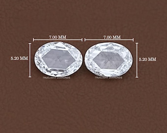 0,25 bis 2,00 Karat Gesamtgewicht, ovale Labordiamanten im Rosenschliff / Konfliktfreies Diamantpaar für die Schmuckherstellung / EF-VS-Diamantenpaar (lose) für Ohrringe