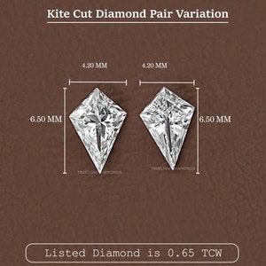 0.25 - 2.00 TCW Kite Cut Lab Grown Diamond / Eco Friendly Matching Pair Stones For Wedding Ring / Perfect for Jewelry Making / Loose Diamond