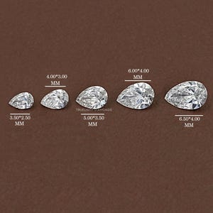 0.05～0.66カラットのペアカットルースダイヤモンド / EF-VSクラリティソリティアダイヤモンド（リング用） / ラボグロウンダイヤモンド（カスタマイズジュエリー用）