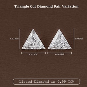 Triangle Cut Lab Grown Loose Pair Diamond / EF-VS Clarity Matching Pair Diamond / Conflict Free Diamond For Customized Wedding Jewelry