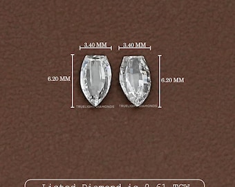 Diamante suelto modificado de laboratorio con talla escalonada / Pares de diamantes de 0,25 a 2,00 TCW para pendientes de boda / Diamante suelto EF-VS para la fabricación de joyas