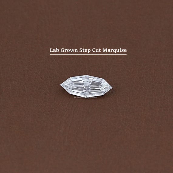 Step Cut Marquise Lab Grown Loose Diamond / Conflict Free Diamond For Customized Jewelry / Antique Cut Diamond For Jewelry Making