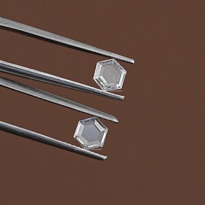 Rose Cut Hexagon Loose Lab Grown Diamond / 0.25 TCW To 2.00 TCW Lab Diamond Matching Pair For Jewelry / CVD Diamond  For Customized Jewelry