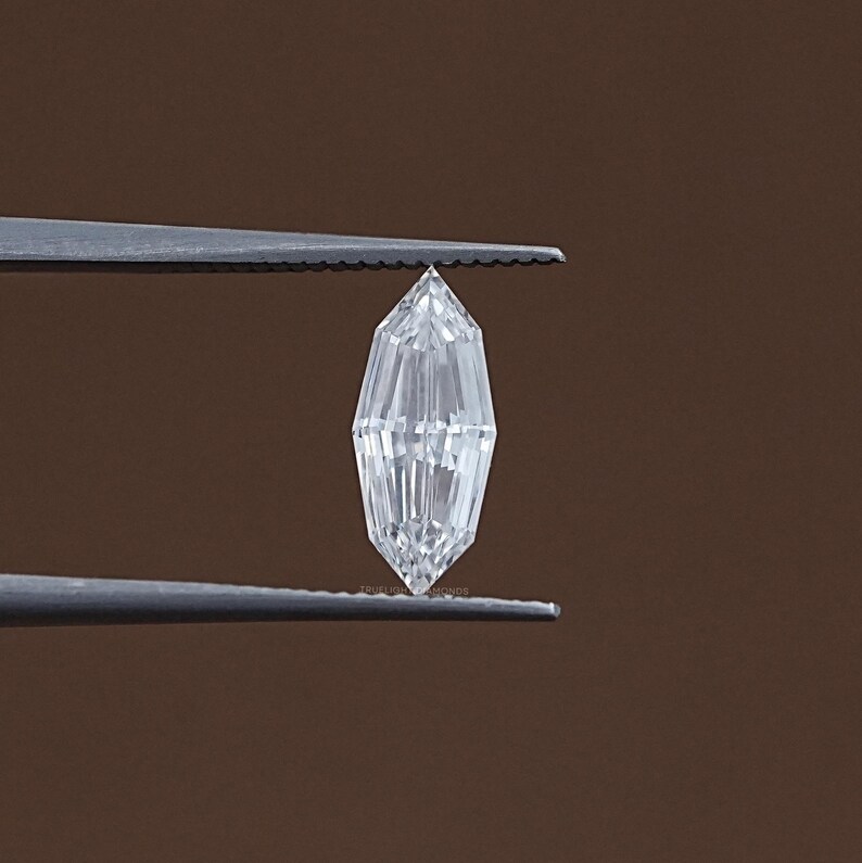 Step Cut Marquise Lab Grown Loose Diamond / Conflict Free Diamond For Customized Jewelry / Antique Cut Diamond For Jewelry Making