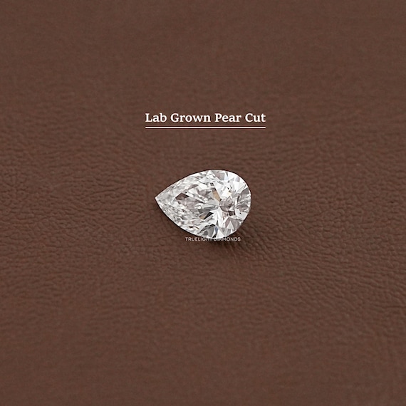 Pear Cut Lab Grown Loose Diamond / Eco Friendly Diamond For Customized Wedding Jewelry / Conflict Free Solitaire Diamond For Engagement Gift