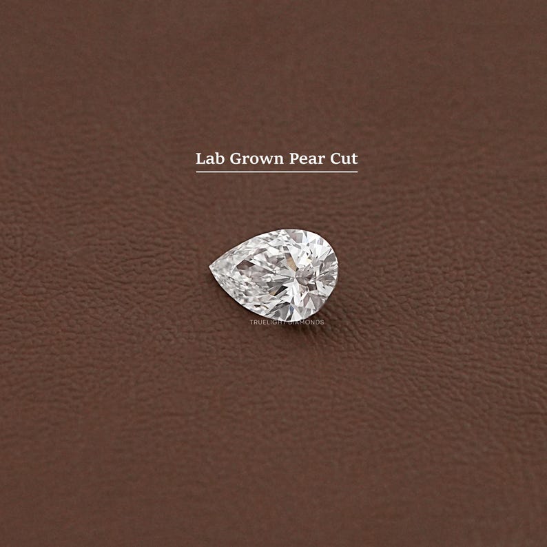 Pear Cut Lab Grown Loose Diamond / Eco Friendly Diamond For Customized Wedding Jewelry / Conflict Free Solitaire Diamond For Engagement Gift image 1
