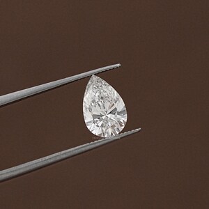 Pear Cut Lab Grown Loose Diamond / Eco Friendly Diamond For Customized Wedding Jewelry / Conflict Free Solitaire Diamond For Engagement Gift