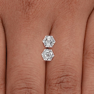 Hexagon Cut Eco Friendly Loose Diamond  0.10 To 0.50 Carat Lab Grown Solitaire Diamond  Hand Made Diamond For Jewelry  CVD Diamond Loose