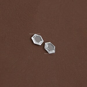 Rose Cut Hexagon Loose Lab Grown Diamond / 0.25 TCW To 2.00 TCW Lab Diamond Matching Pair For Jewelry / CVD Diamond  For Customized Jewelry