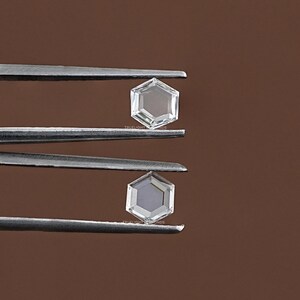 Rose Cut Hexagon Loose Lab Grown Diamond / 0.25 TCW To 2.00 TCW Lab Diamond Matching Pair For Jewelry / CVD Diamond  For Customized Jewelry