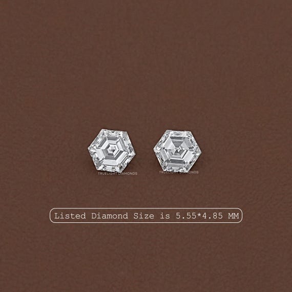 Hexagon Cut Eco Friendly Loose Diamond / 0.10 To 0.50 Carat Lab Grown Solitaire Diamond / Hand Made Diamond For Jewelry / CVD Diamond Loose