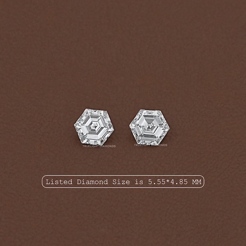 Hexagon Cut Eco Friendly Loose Diamond / 0.10 To 0.50 Carat Lab Grown Solitaire Diamond / Hand Made Diamond For Jewelry / CVD Diamond Loose image 1