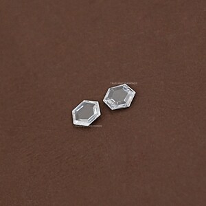Rose Cut Hexagon Loose Lab Grown Diamond / 0.25 TCW To 2.00 TCW Lab Diamond Matching Pair For Jewelry / CVD Diamond  For Customized Jewelry