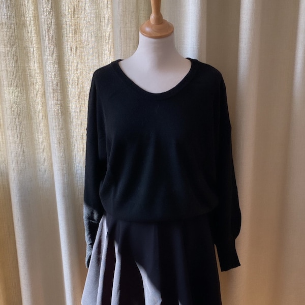 Maglia nera maglione Vicolo in cashmere e angora, nuova con cartellino >>> Vicolo cashmere, wool & angora black sweater, new wt