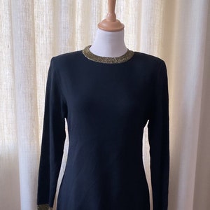 Vintage Mini dress “Happy New Year” from 80&#39;s in wool & lurex - Vintage “Happy New Year” mini dress from the 80s in wool and lurex