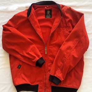 Vintage FAY red cotton jacket // Fay bomber jacket in red cotton