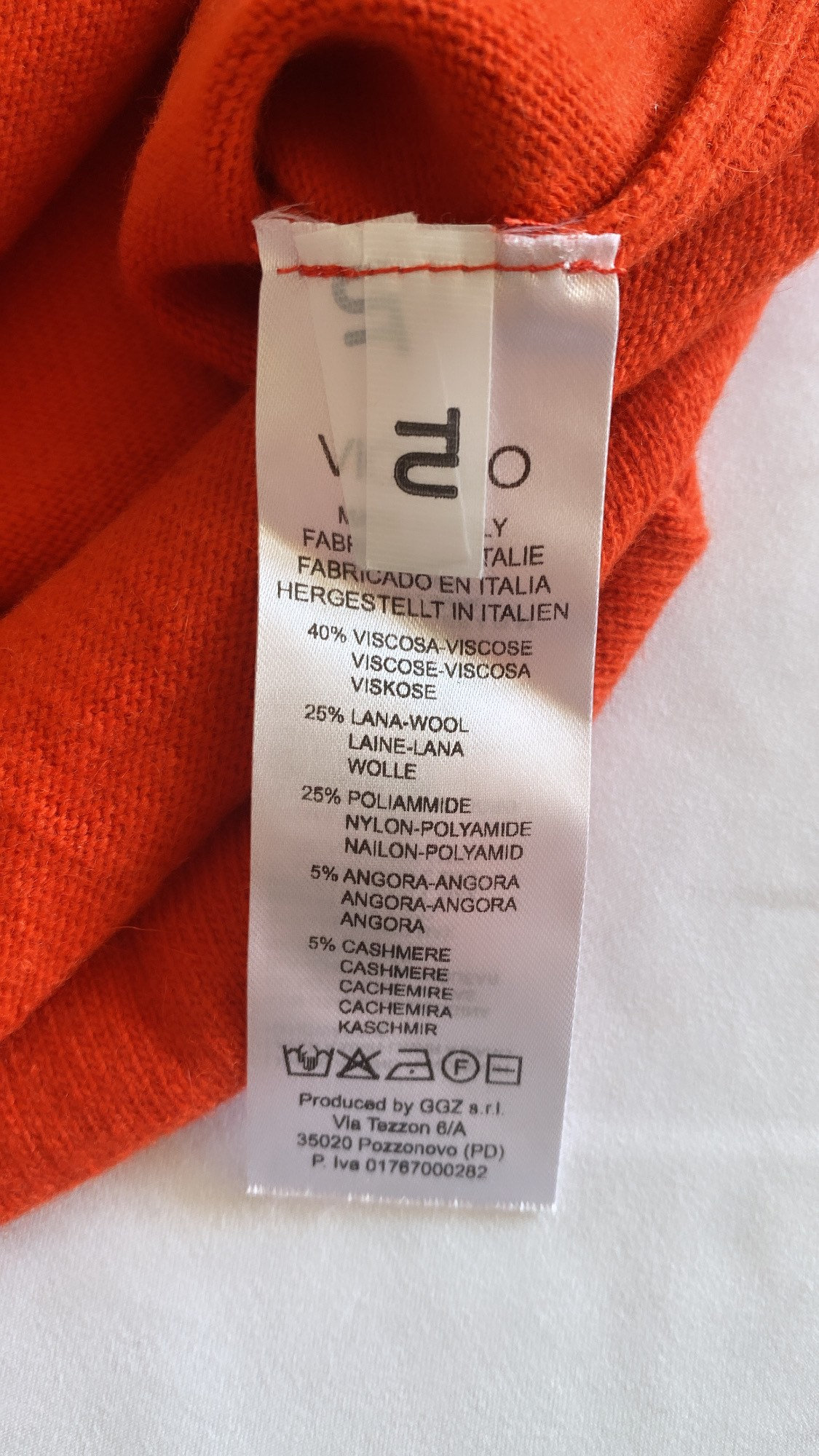 Buy Cashmere and Angora Sweater Vicolo Orange New With Tags