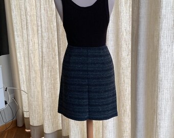 Jupe Vintage Pierre Cardin Plissé Soleil - Laine Vierge Noire - Taille 38 - Occasion Parfait état