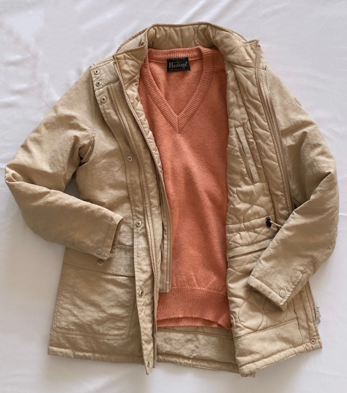 FW22 Beige Kipling Jacket With Logo Beige Etsy