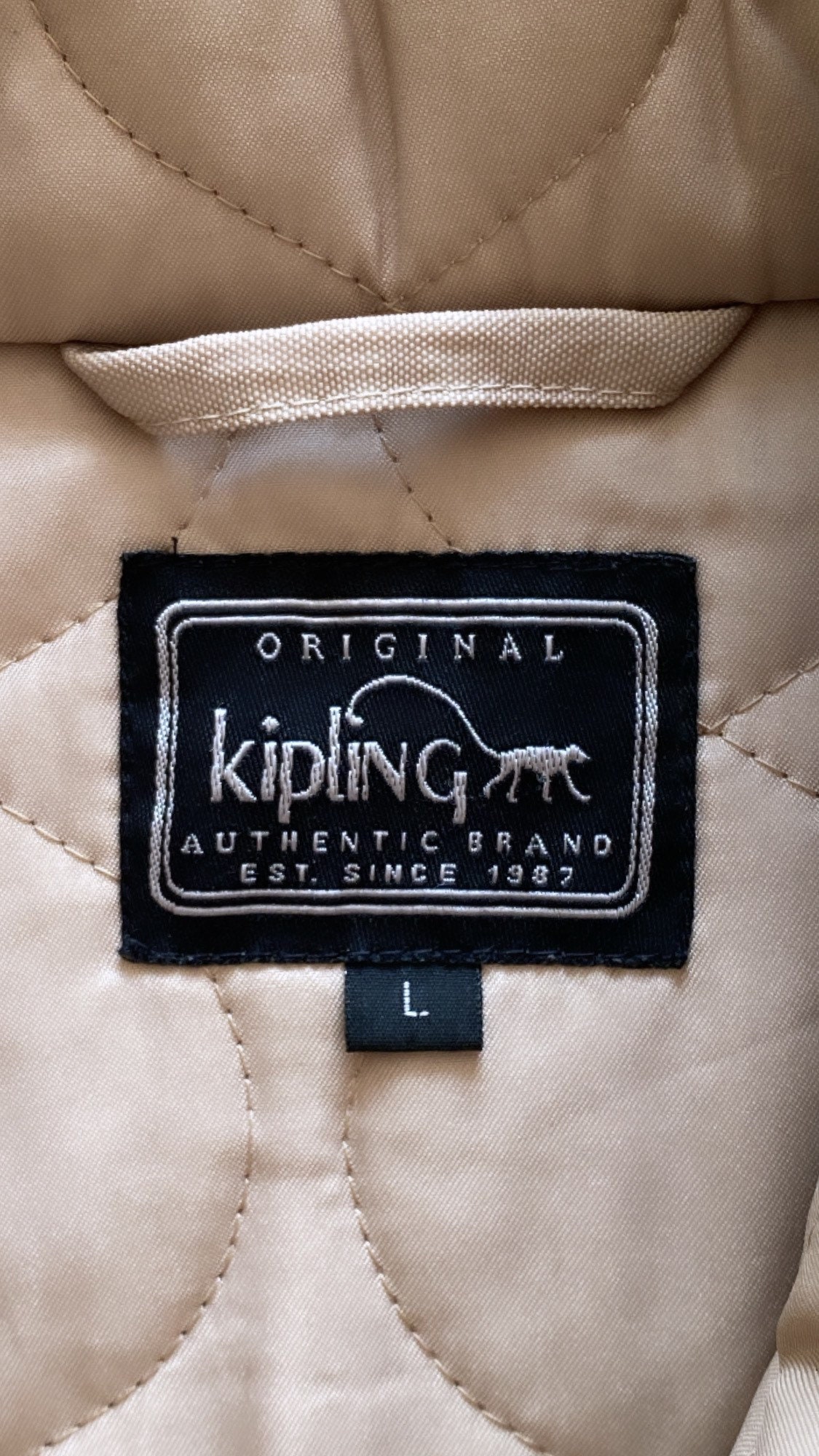 FW22 Beige Kipling Jacket With Logo Beige Etsy