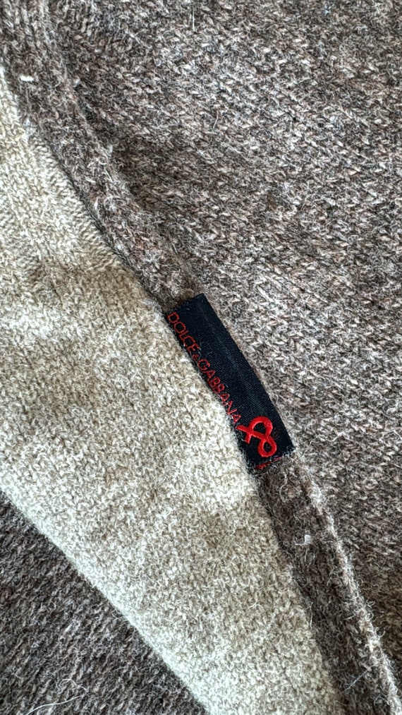 Pull Homme Dolce & Gabbana Vintage Années 90 En Laine - Taille L, Col Haut, Tricoté, Rare
