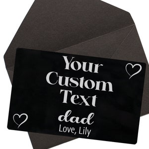 Regalo conmemorativo personalizado para mamá-papá-abuela-abuelo en el día de la madre-día del padre-cumpleaños o días especiales, tarjeta de billetera grabada, tarjeta de regalo