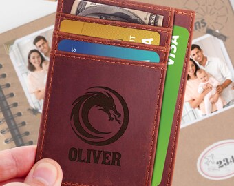 Minimalist Wallet Personalized Card Holder Ultra Slim Wallet Men's Wallet Women's Wallet,