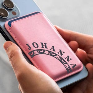 Tarjetero magnético de cuero personalizado para pegar en el teléfono, billetera de cuero MagSafe, billetera personalizada, tarjetero para iPhone