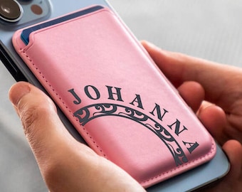 Personalized Magnetic Leather Card Holder Stick On for Phones, MagSafe Leather Wallet, Customized Wallet, Card Holder for iPhone