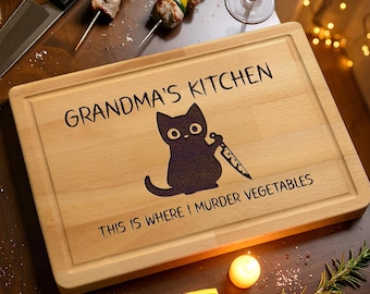 Custom Funny Cat Cutting Board, Personalized Cutting Board, Gift for Mom Grandma, Mothers Day Gift, Cat Mom Gift, Gift For Cat Lovers