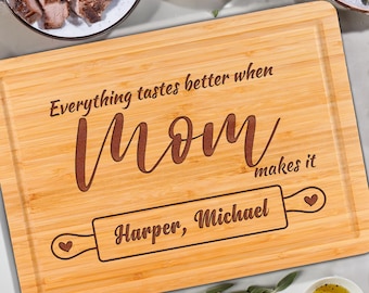 Custom Grandma Cutting Board, Personalized Kitchen Gift from Grandkids, Christmas Gift for Mom Grandma, Birthday Gift for Nana from Daughter